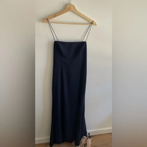 Amsale | Dresses | Navy Amsale Long Bridesmaid Dress Jade | Poshmark
